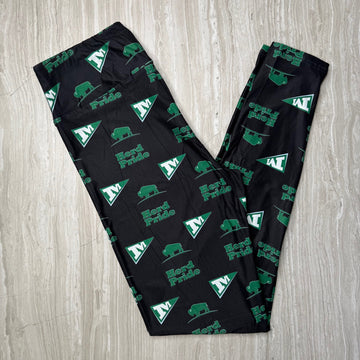 Herd Pride Football Team Themed Print Black Leggings