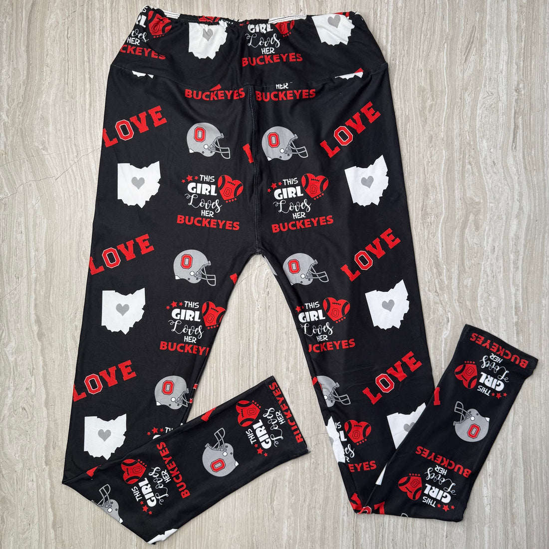 Buckeyes Girl Football Team Soft Leggings