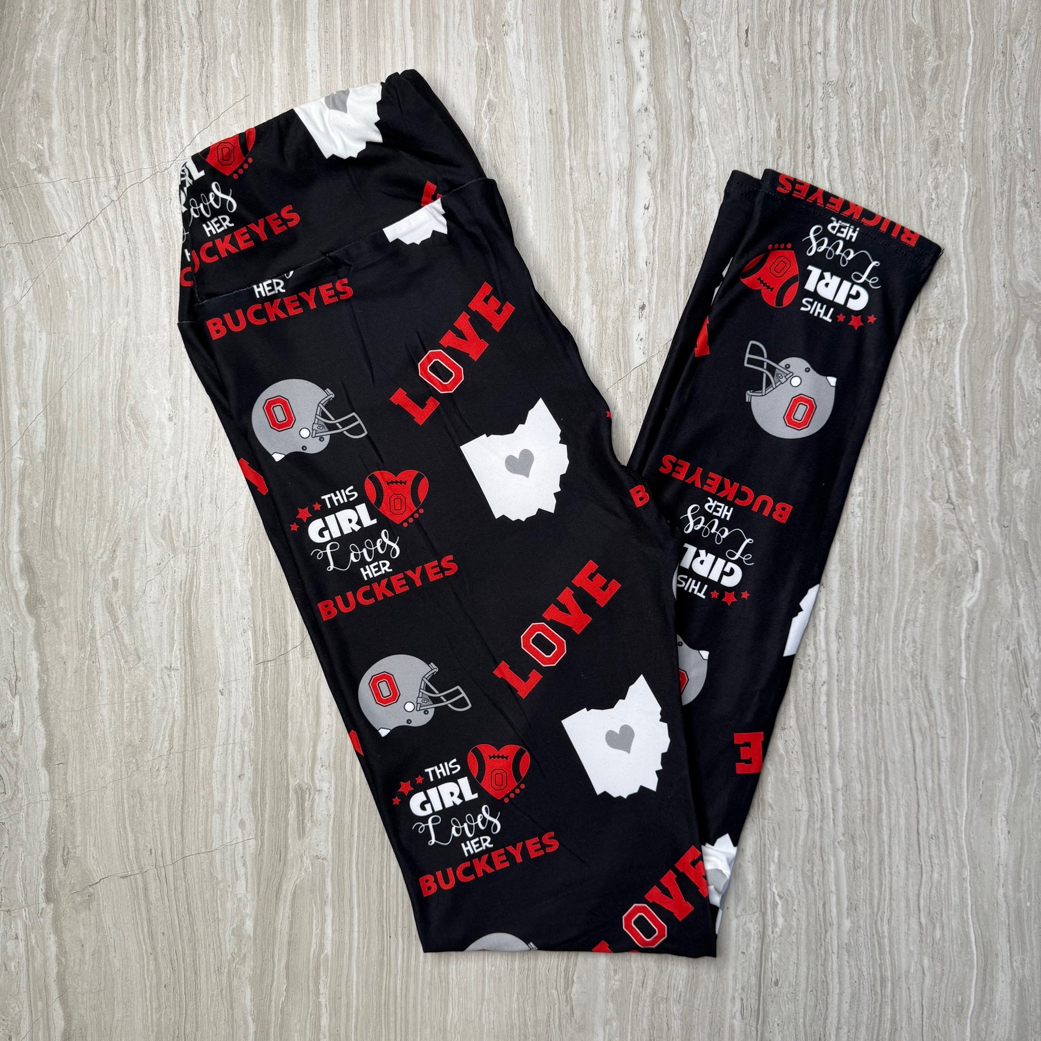 Buckeyes Girl Football Team Soft Leggings