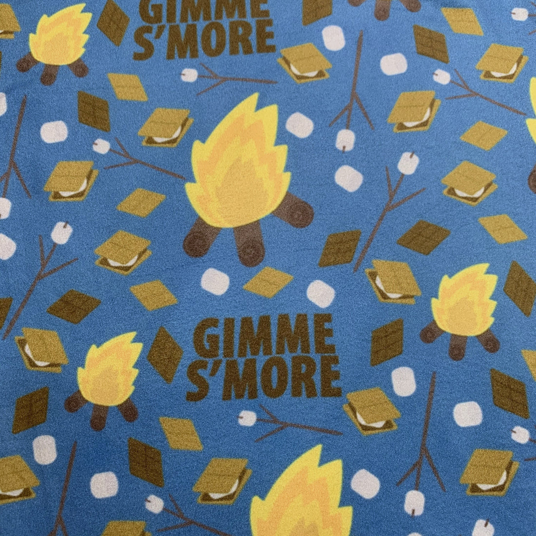 S'mores Camping Fire Print Blue Leggings