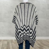 Black & White Knitted Zig-Zag Blanket Cardigan