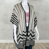 Black & White Knitted Zig-Zag Blanket Cardigan