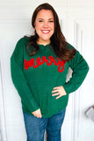 Be Merry Hunter Green Pop Up Sweater