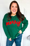 Be Merry Hunter Green Pop Up Sweater