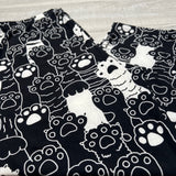 All Paws Up - Cute Black & White Print Capri Leggings