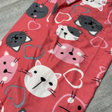 Pink & Gray Kitties Heart Print Leggings