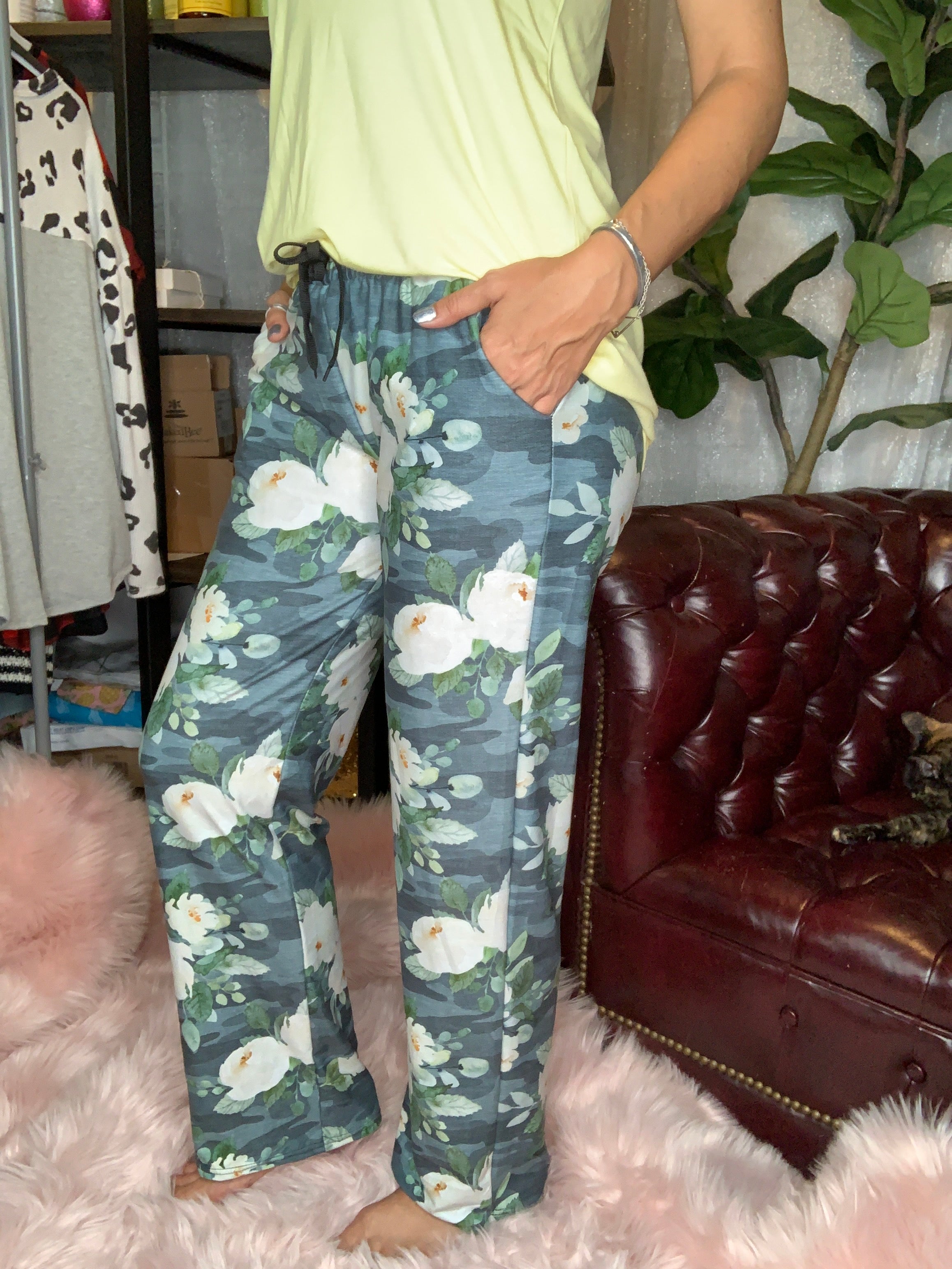Gray Floral Camo Loungers