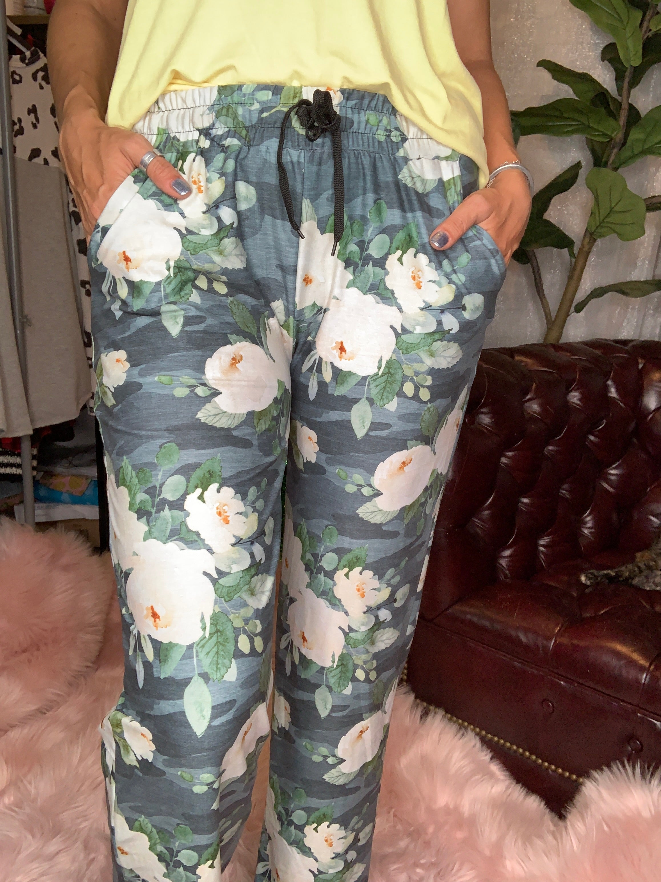 Gray Floral Camo Loungers