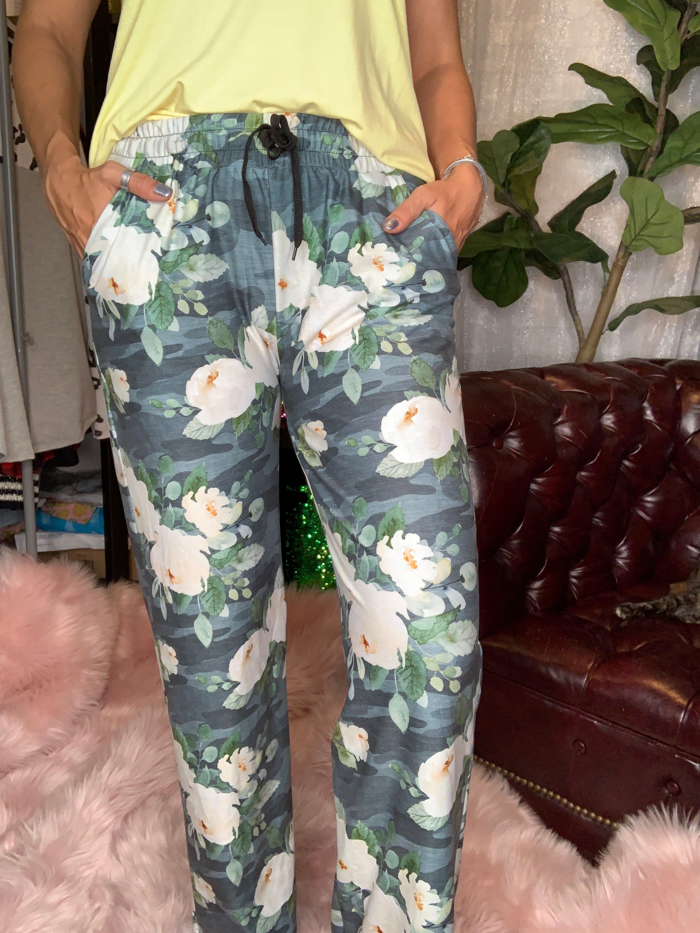 Gray Floral Camo Loungers