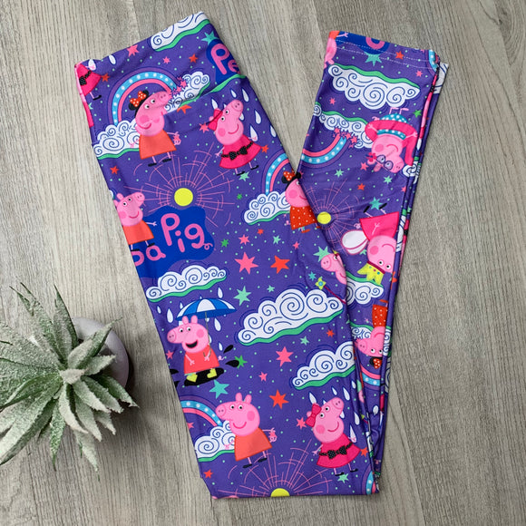 Peppa Pig Print Kids Leggings