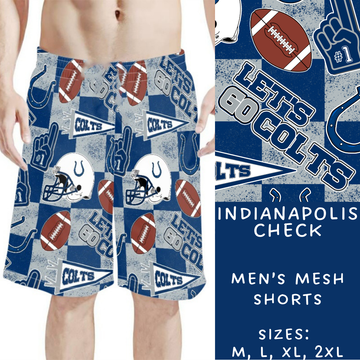 Batch #211 - Men's Shorts - Closes 10/7 - ETA mid/late Nov - Indianapolis Check Men's Shorts