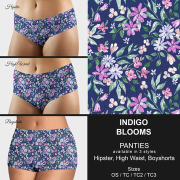 B306 - Preorder Indigo Blooms Panties (Closes 8/07. ETA mid October)