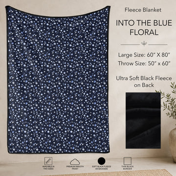 B304 - Pre-Order Into the Blue Floral Fleece Blanket (Closes 7/31. ETA: early Oct)