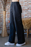 Busy Mornings Black Cargo Wide Leg Trousers