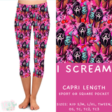 Ready to Ship - I Scream Capri Length Leggings - TC2