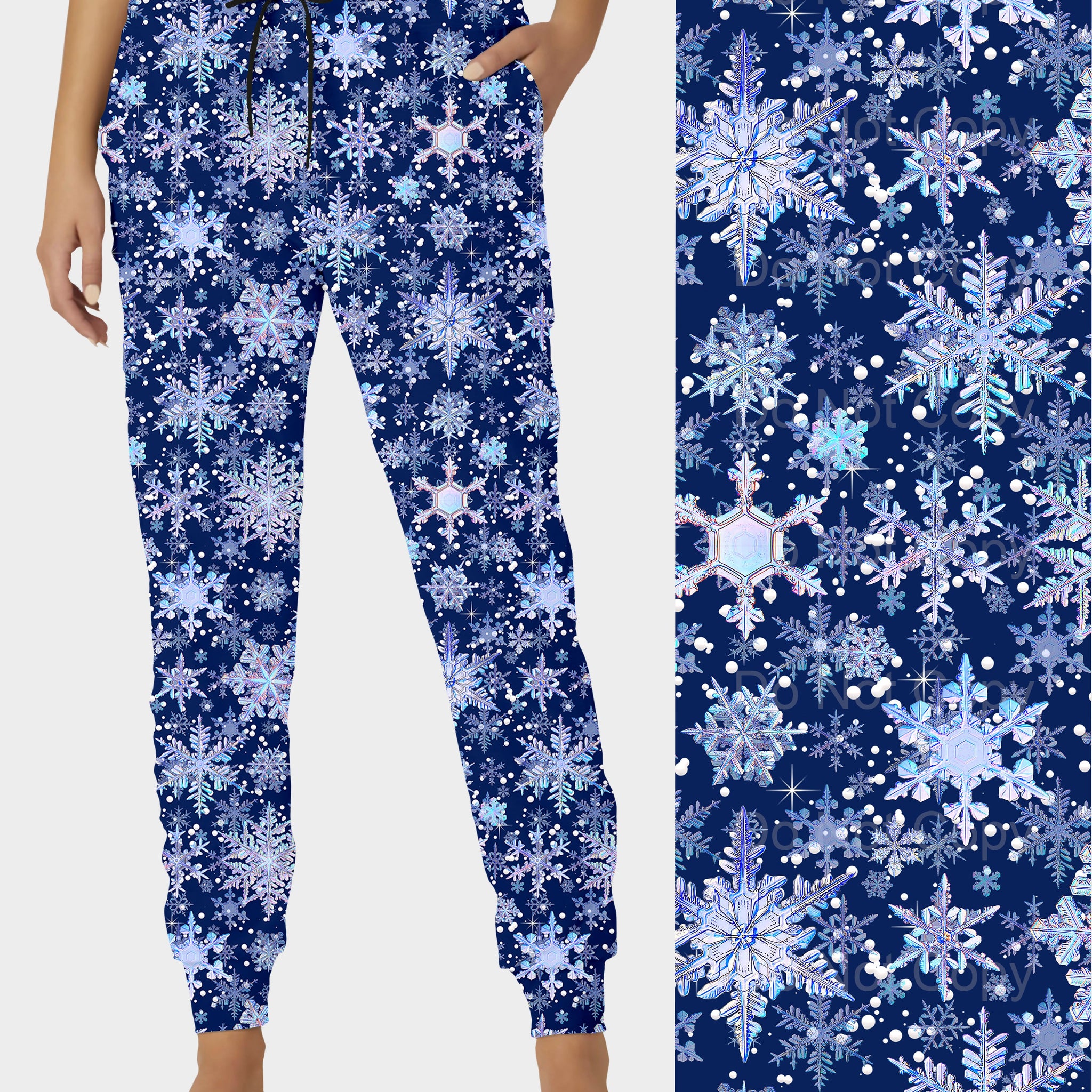 RTS - Icy Snowflakes Joggers