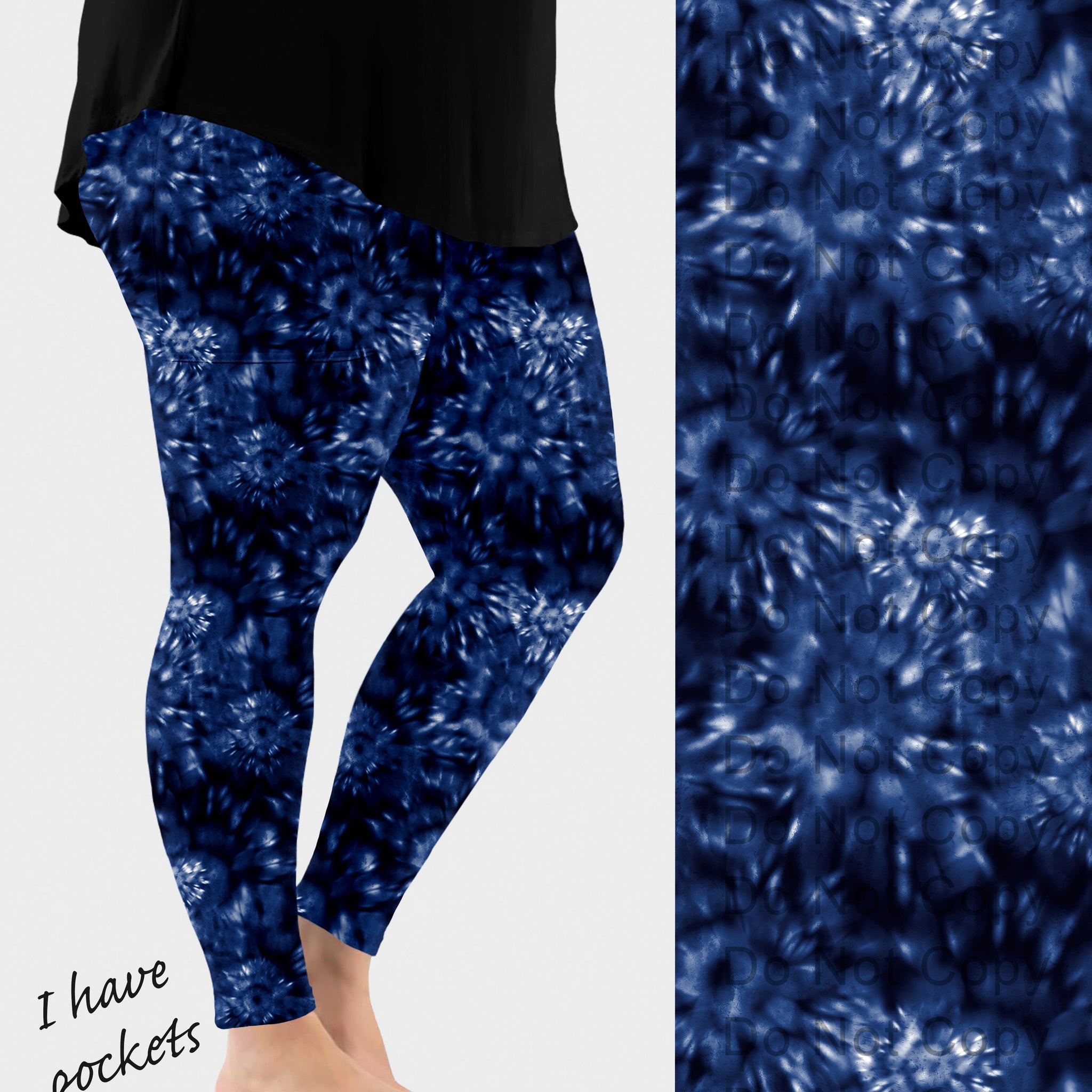 RTS - Indigo Tie Dye Leggings w/ Pockets