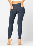 AMAZING Denim Leggings with Pockets - High Waist Jeggings - Tummy Control Shaping - MULTIPLE COLORS