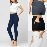 AMAZING Denim Leggings with Pockets - High Waist Jeggings - Tummy Control Shaping - MULTIPLE COLORS