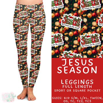 Ready to Ship - Jesus Season Full Length Leggings - Sport Pocket TC