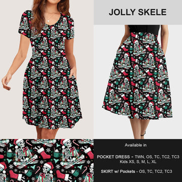 B183 - Preorder Jolly Skele Dress/Skirt with Pockets (Closes 10/02. ETA: early Dec)