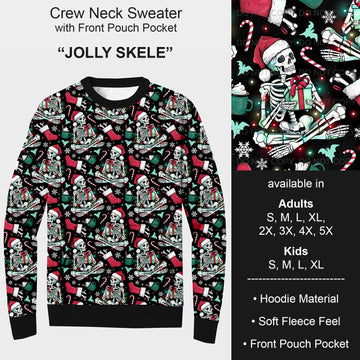 B185 - Preorder Jolly Skele Sweater w/ Front Pocket (Closes 10/01. ETA early Dec.)