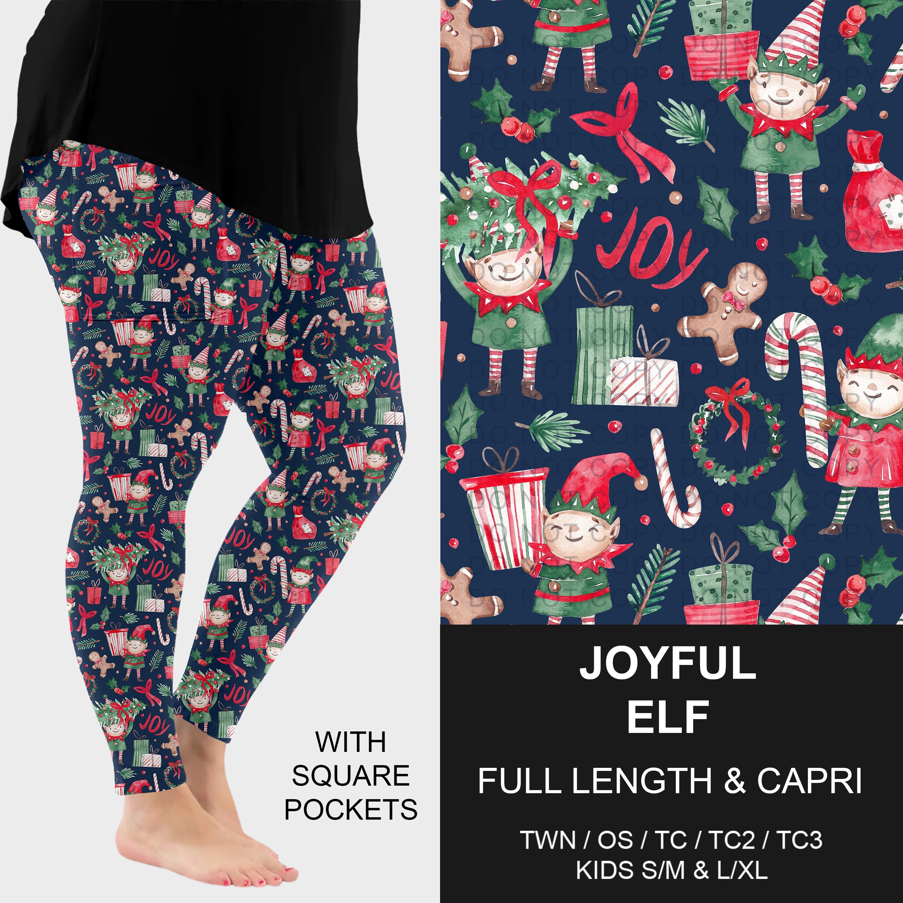 B303 - Preorder Joyful Elf Leggings w/ Pockets (Closes 7/26. ETA: early Oct.)