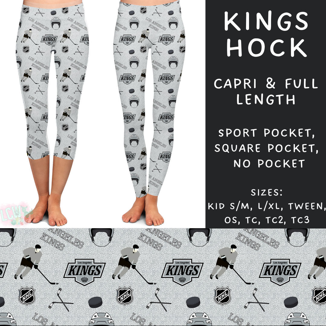 Batch #243 - Hockey - Closes 11/25 - ETA mid Jan - Kings Hock Full and Capri Length Leggings