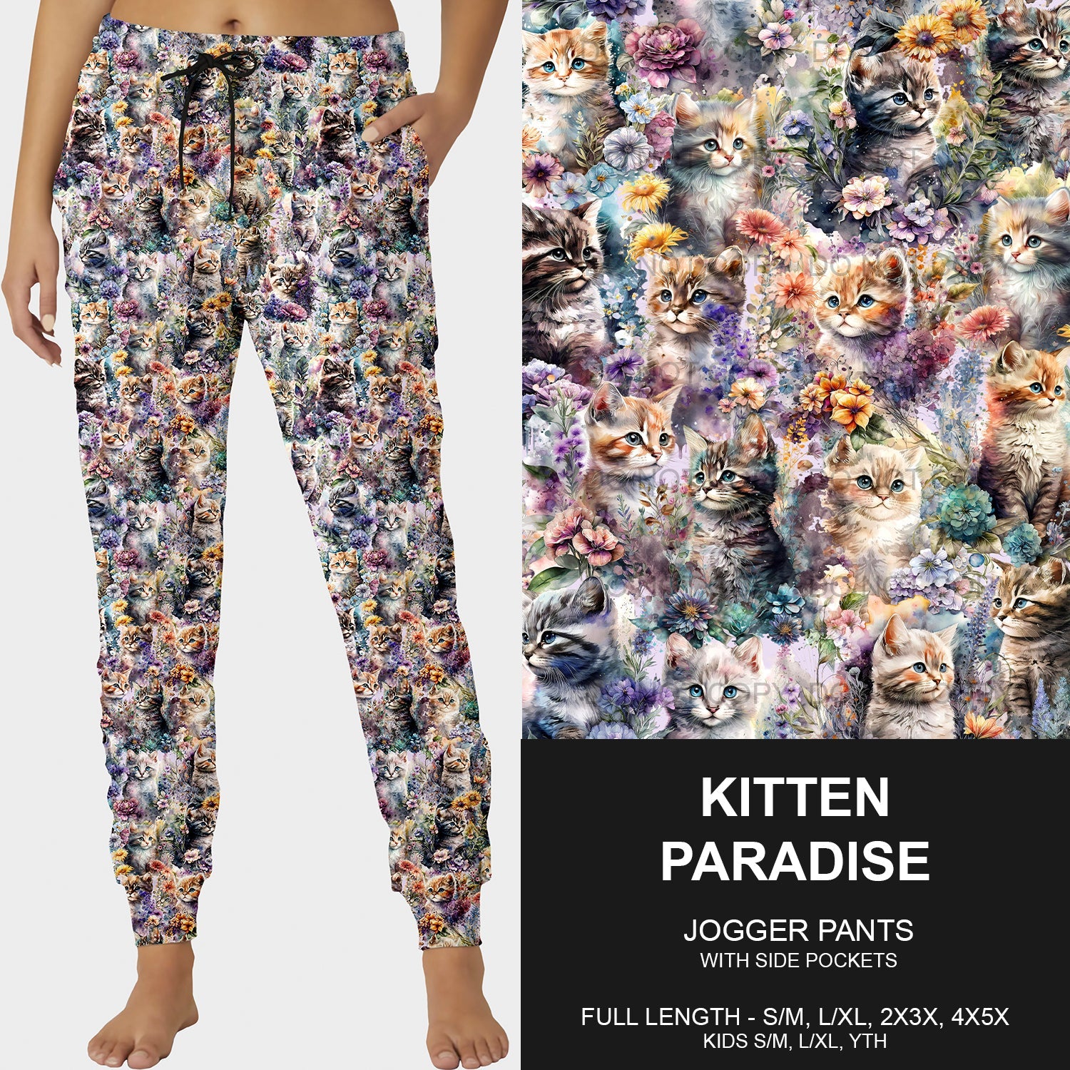 B204 - Preorder Kitten Paradise Joggers (Closes 1/05. ETA late March)