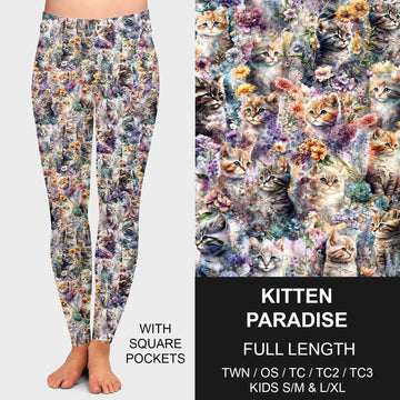 B204 - Preorder Kitten Paradise Leggings w/ Pockets (Closes 1/05. ETA late March)