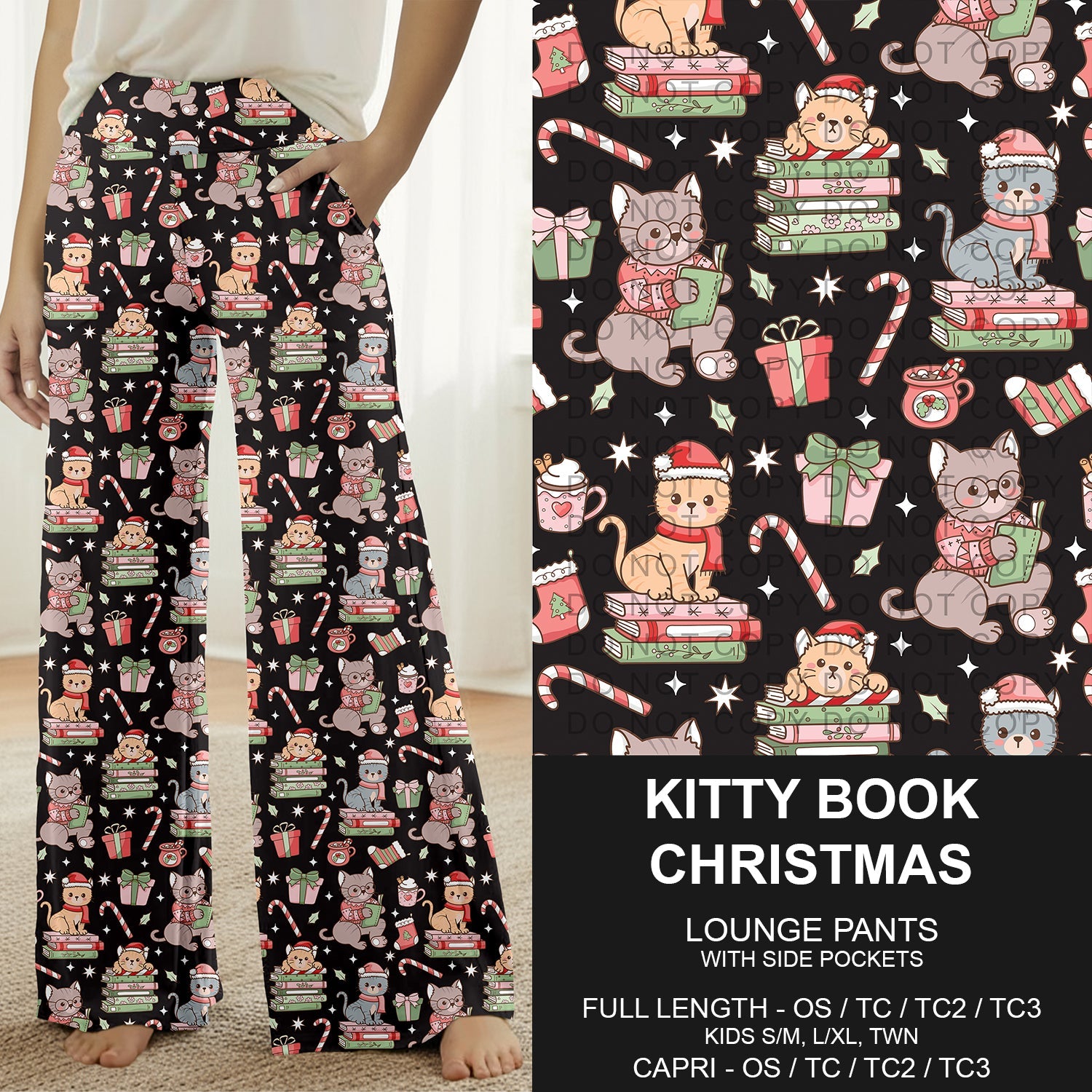 B311 - Preorder Kitty Book Christmas Lounge Pants (Closes 9/06. ETA: mid Nov.)