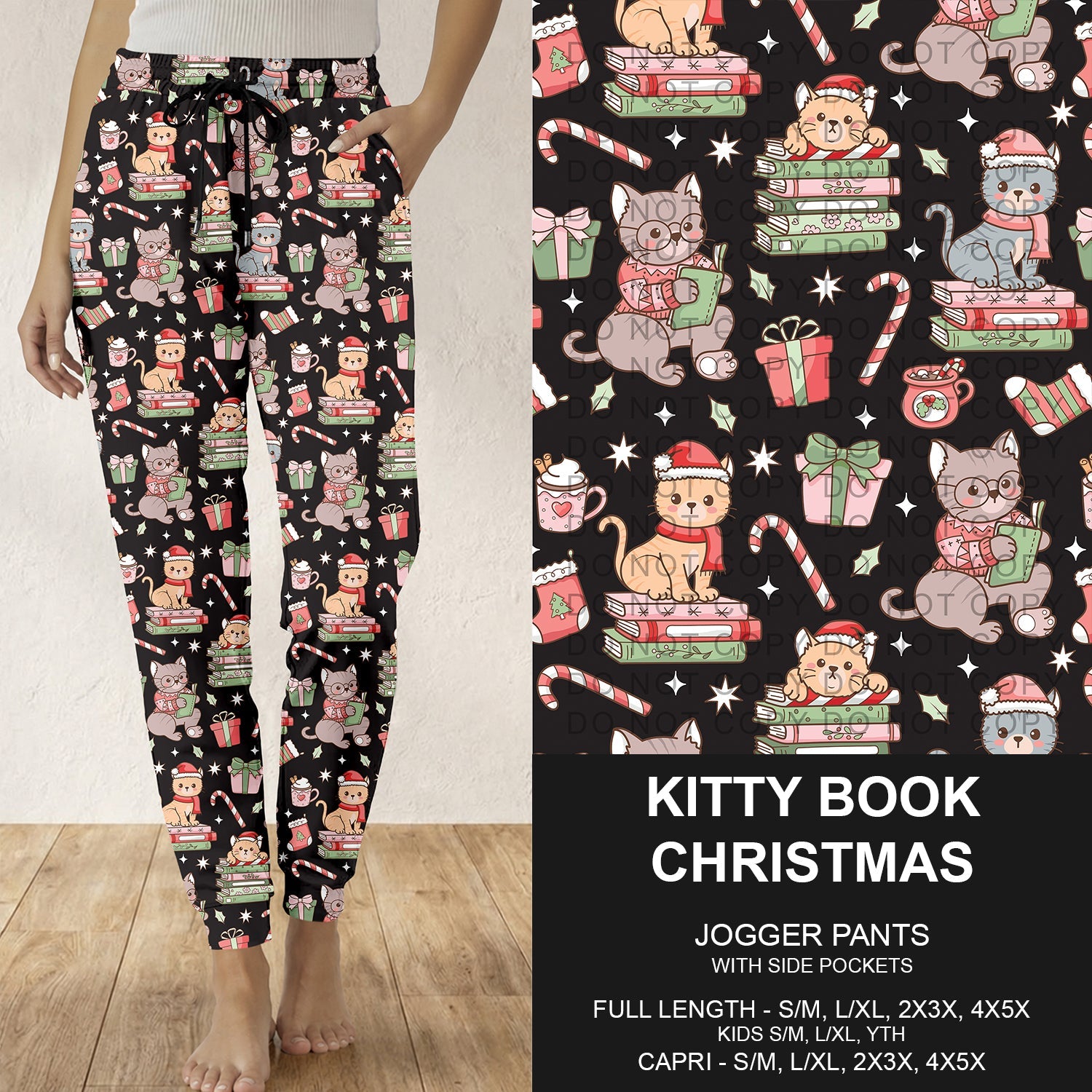 B311 - Preorder Kitty Book Christmas Joggers (Closes 9/06. ETA: mid Nov.)