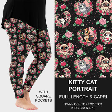 B263 - Preorder Kitty Cat Portrait Leggings w/ Pockets (Closes 11/30. ETA: late Jan.)