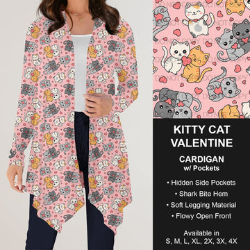 B196 Preorder - Kitty Cat Valentine Cardigan w/ Pockets (Closes 11/24. ETA: late Jan.)