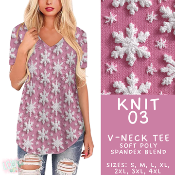 Batch #437 - Christmas Knit 2 - Closes 10/27 - ETA mid Dec - Knit 03 V-Neck Tee