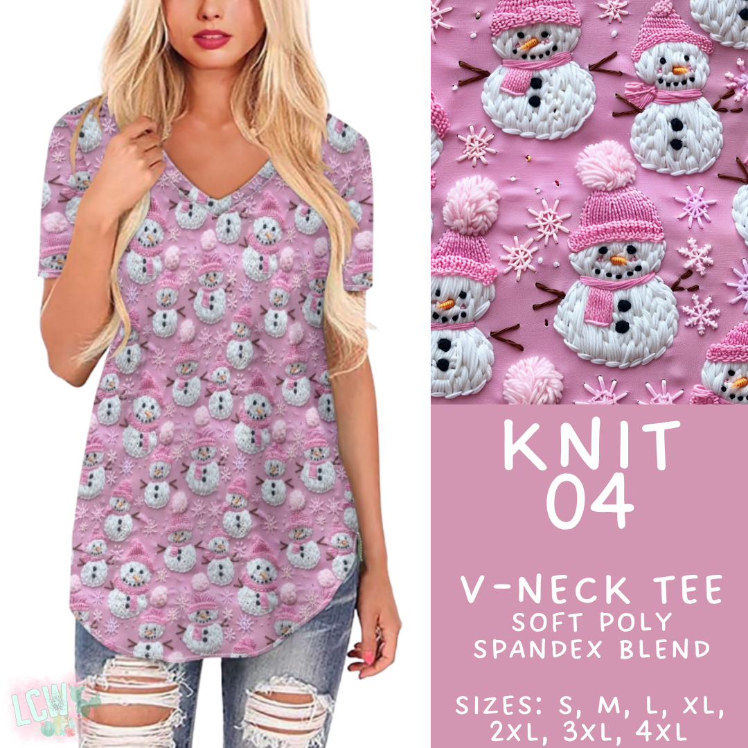 Batch #437 - Christmas Knit 2 - Closes 10/27 - ETA mid Dec - Knit 04 V-Neck Tee
