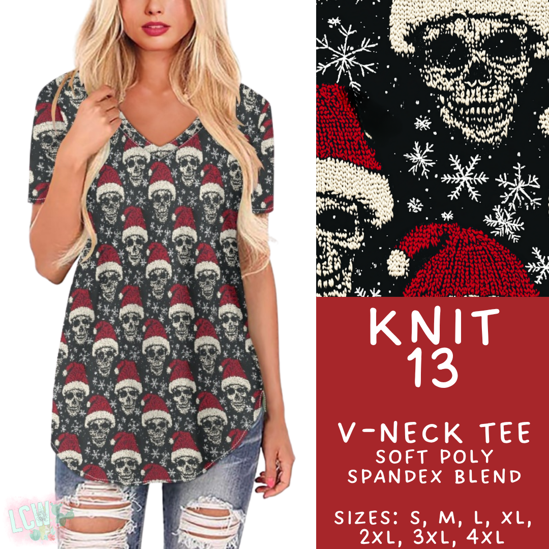 Batch #437 - Christmas Knit 2 - Closes 10/27 - ETA mid Dec - Knit 13 V-Neck Tee
