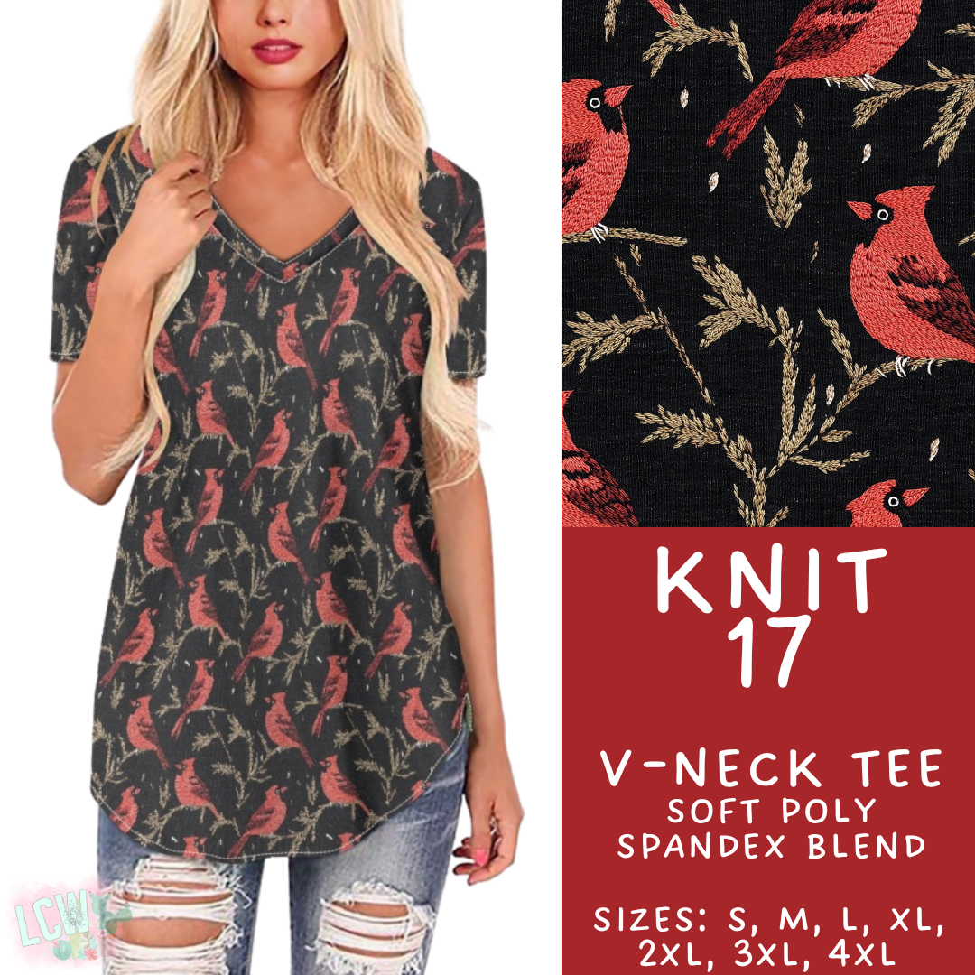 Batch #437 - Christmas Knit 2 - Closes 10/27 - ETA mid Dec - Knit 17 V-Neck Tee