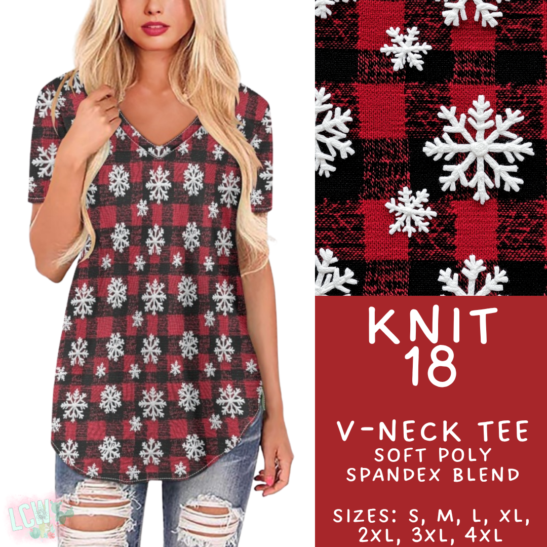 Batch #437 - Christmas Knit 2 - Closes 10/27 - ETA mid Dec - Knit 18 V-Neck Tee