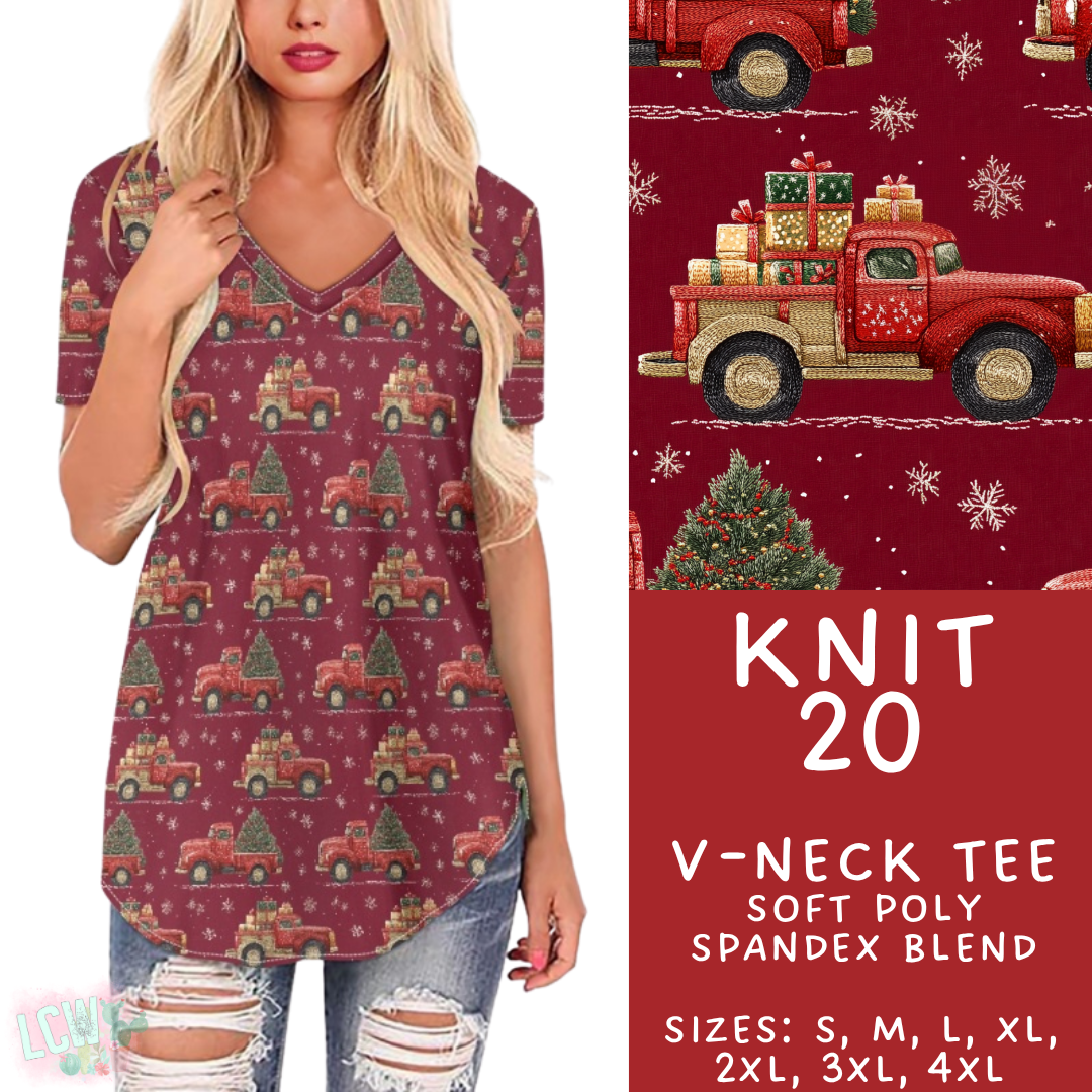Batch #437 - Christmas Knit 2 - Closes 10/27 - ETA mid Dec - Knit 20 V-Neck Tee