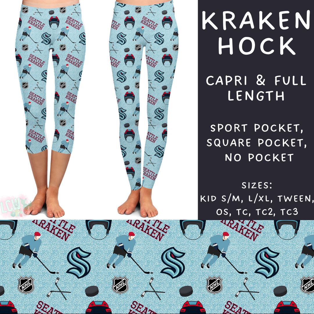 Batch #243 - Hockey - Closes 11/25 - ETA mid Jan - Kraken Hock Full and Capri Length Leggings