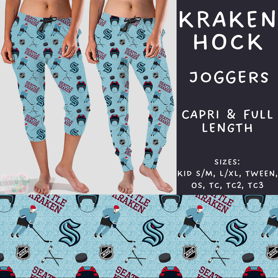 Batch #243 - Hockey - Closes 11/25 - ETA mid Jan - Kraken Hock Full and Capri Length Joggers