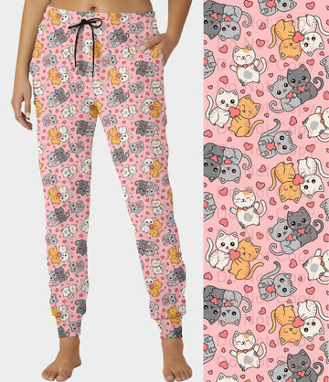 RTS - Kitty Cat Valentine Joggers