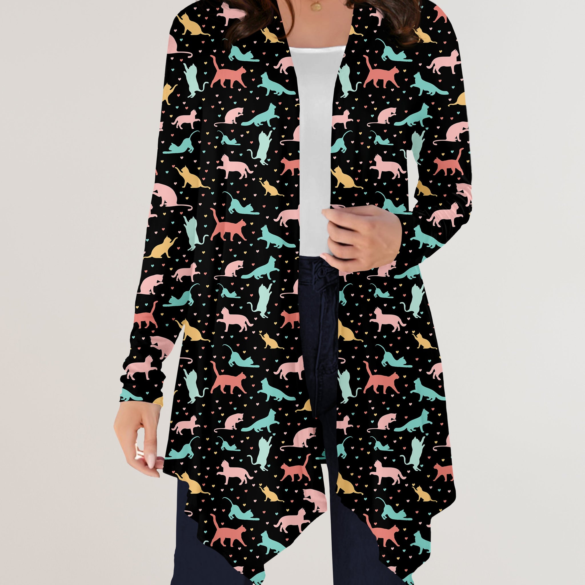 RTS - Kitty Hearts Cardigan w/ Pockets