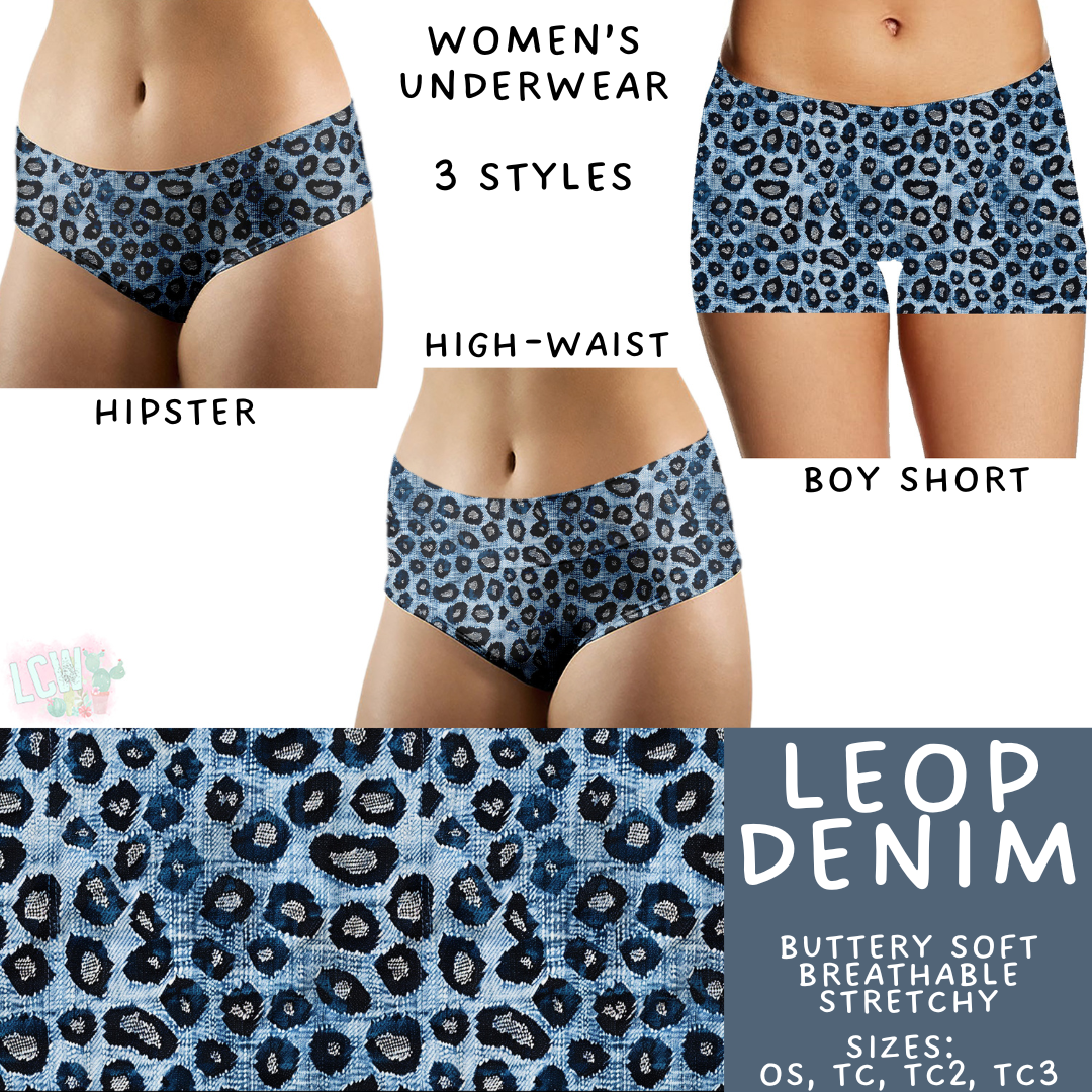 Batch #473 - Comfortable Underwear 5 - Closes 1/9 - ETA early March - Leop Denim Women's Underwear