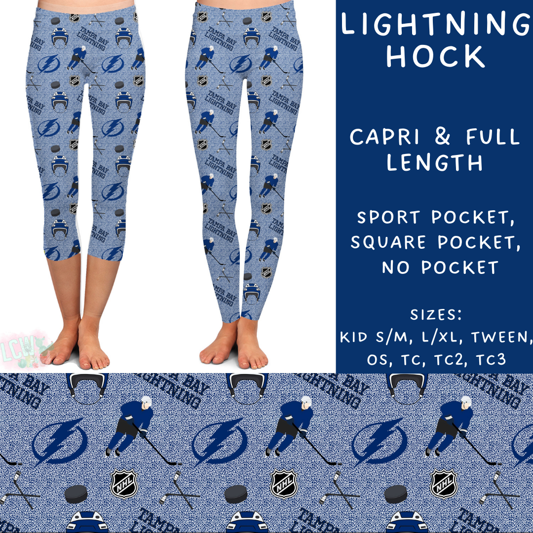 Batch #243 - Hockey - Closes 11/25 - ETA mid Jan - Lightning Hock Full and Capri Length Leggings