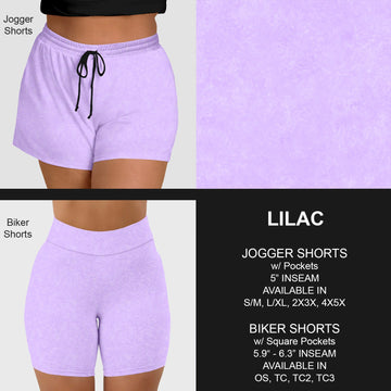 B216 - Preorder Lilac Jogger/Biker Shorts (Closes 3/09. ETA: late May)