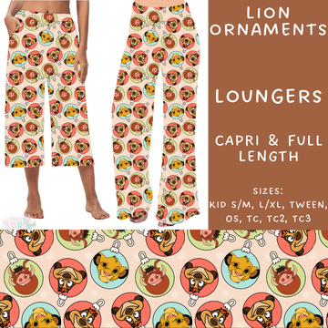 Batch #228 - Christmas Magic 2 - Closes 10/31 - ETA early/mid Dec - Lion Ornaments Full Capri and Full Length Loungers