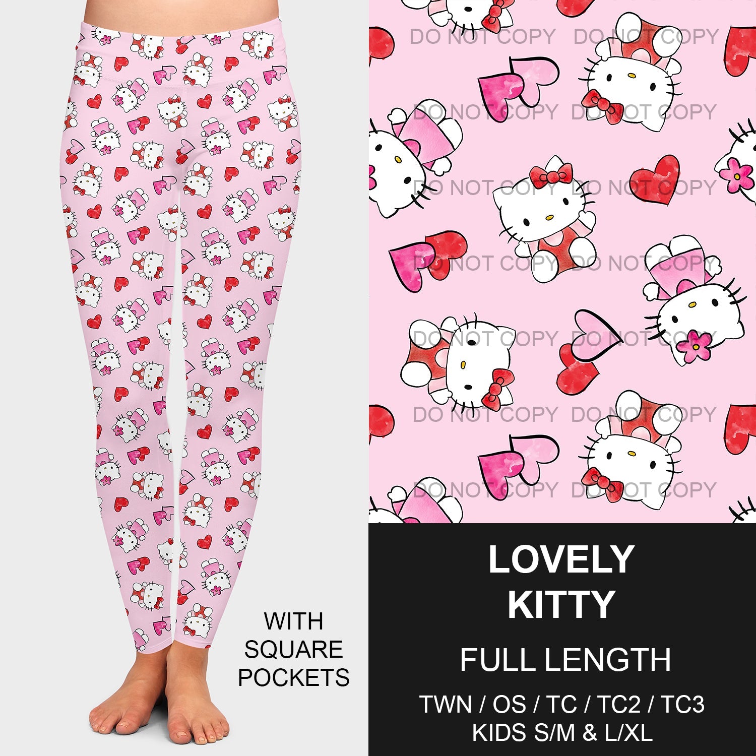 B196 - Preorder Lovely Kitty Leggings w/ Pockets (Closes 11/24. ETA late Jan.)