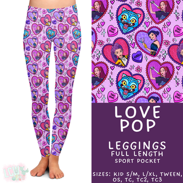 Batch #457 - Magical Character Love Collection - Closes 12/1 - ETA mid Jan - Love Pop Full Length Leggings